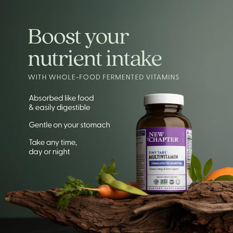 New Chapter Tiny Tabs Multivitamin with 20+ Nutrients for Immune Cellular Energy and Stress Support Including Vitamin D3 + B Vitamins 192 Count