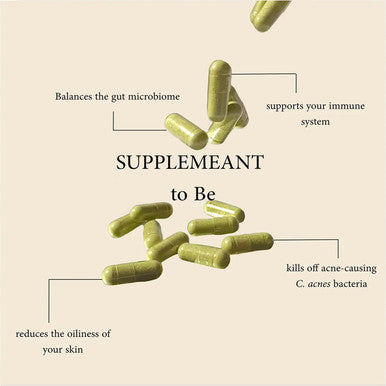 #Fobo Supplemeant To Be Acne Supplement All Natural Daily Prebiotics Probiotics Vitamins Skin Mix With Zinc Improve Clear Blemish-Radiant Skin Through Balancing Gut Health
