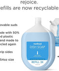 Method Gel Dish Soap Refill Sea Minerals Recylable Bottle Biodegradable formula 54 Fl Oz (Pack of 1)