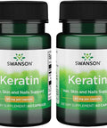 Swanson Keratin (from Tibetan Wool) - Natural Supplement Promoting Healthy Joints Hair Skin & Nails - Helps Nourish Healthy Connective Tissues - (60 Capsules 50mg Each) (2 Pack)