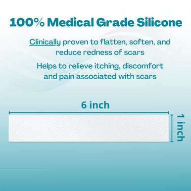 Newgel+ Advanced Silicone Scar Treatment Sheeting For Old And Scars, For Surgery, Injury, Keloids, C-Section, Burns, And Acne, Reusable, 1" X 6" Sheet (4 Count) - Clear