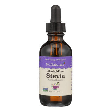 Nunaturals Liquid Stevia Sugar- Sweetener Plant-Based Sugar Substitute Zero Calorie Unflavored Alcohol 2oz