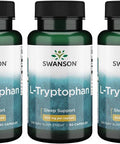 Swanson L-Tryptophan - Amino Acid Supplement - Rest '&' Relaxation - (60 Capsules 500mg Each) (3 Pack)