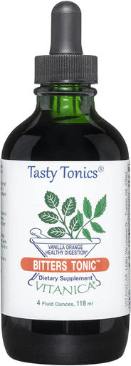 Vitanica Bitters Tonic Liquid Digestion Supplement Digestion Support Alcohol Vanilla Orange Vegan 4 Ounce