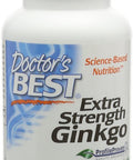 Doctor's Best Extra Strength Ginkgo, Non-GMO, Vegan, Gluten free, Soy Free, Promotes Mental Function and Memory, 120 mg, 120 Veggie Caps