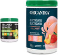 Organika Electrolytes Extra-Strength Powder- Lemon Lime- High In Sodium For Sport Recovery & Electrolytes + Enhanced Collagen- Strawberry Peach Flavour- Sugar- Hydration + Protein