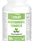 Supersmart MultiMineral Complex Provides Calcium Chromium Iodine Boron Magnesium Selenium Zinc Potassium NoGMO Gluten Free 90 Vegetarian Capsules