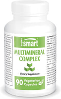Supersmart MultiMineral Complex Provides Calcium Chromium Iodine Boron Magnesium Selenium Zinc Potassium NoGMO Gluten Free 90 Vegetarian Capsules