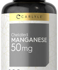 Chelated Manganese | 200 Tablets | Vegetarian, Non-Gmo, Gluten Free Supplement | By Carlyle