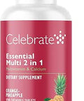 Celebrate Vitamins 2in1 Bariatric Multivitamin with Calcium Citrate Vitamins A D E for Post Bariatric Surgery Gastric Bypass and Sleeve Gastrectomy Patients Orange Pineapple (120 Chewables)