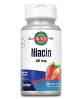 Kal 25 Mg Niacin Tablets, Strawberry, 200 Count