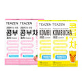 Teazen 2 Flavor 40 Stick Variety Pack Kombucha Powder Drink Mix Lemon 20 sticks (1.76oz x 2 Packs) & Peach 20 sticks (1.76oz x 2 Packs)