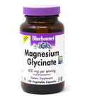 Bluebonnet Nutrition Magnesium Glycinate 400mg Maximum Absorption Mineral Complex Supports Energy Production & Enzyme Function - Non-GMO, Soy-Free, Gluten-Free - 120 Veggie Capsules