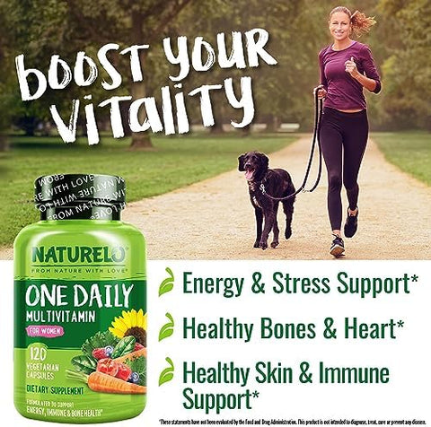 Naturelo One Daily Multivitamin For Women 120 Capsules And Calcium Supplement 120 Vegetarian Capsules Bundle