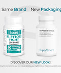 Supersmart H. Pylori Fight Natural Treatment 20 Billion CFU Per Day Lactobacillus Reuteri Probiotic Acid Reflux Relief NonGMO Gluten Free Made in USA 60 Vegetarian Capsules