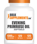 BulkSupplements Evening Primrose Oil 1300mg Softgels - Omega 6 Supplement - Gamma Linoleic Supplement - 1 Evening Primrose Oil Softgels - Primrose Oil Capsules (120 Softgels)