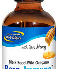 North American Herb Spice RespImmune 2 oz Respiratory Immune Support Black Seed Oregano P73 Oil Raw Honey Mycellized for Optimal Absorption NonGMO 39 Servings