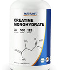 Nutricost Creatine Monohydrate 3,000mg (750mg Per Capsule) 500 Capsules, 125 Servings
