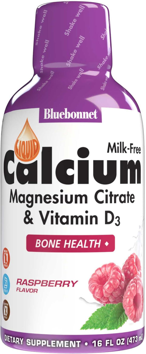 Bluebonnet Nutrition Liquid Calcium Citrate Calcium Citrate Magnesium Citrate Vitamin D3 Bone Health Gluten Free Soy Free Milk Free Kosher 32 Servings Strawberry Flavor 16 Fl Oz (Pack of 1)