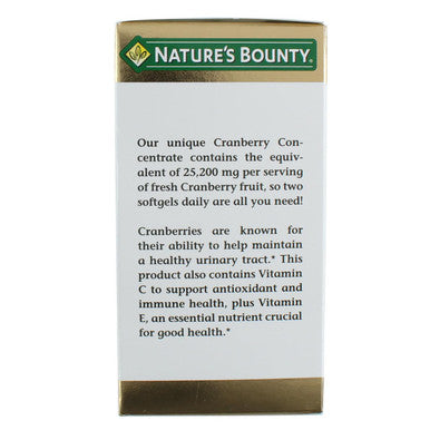Natures Bounty Cranberry Dietary Supplement 60 Soft Gels Pack Of 3