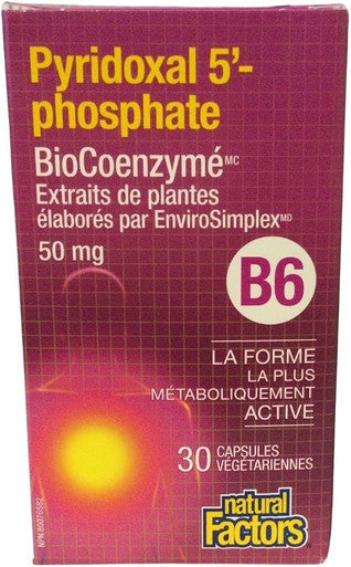 Natural Factors Biocoenzymated Pyridoxal 5Phosphate 50mg 30 Vcaps