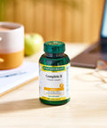 Nature's Bounty Complete B Vitamin Complex Caplets - Pack Of 100 Coated Capsules Two-A-Day - Vitamin B5 B6 And B12 - Supports Energy Levels Mental Focus And Stamina - Vegan
