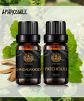 Aromatherapy Sandalwood Essential Oil Set for Diffuser, 100% Pure Patchouli Essential Oil Kit for Humidifier, 2x10ml Therapeutic Grade Essential Oils Set-Sandalwood Oil,Patchouli Oil for Home Massage