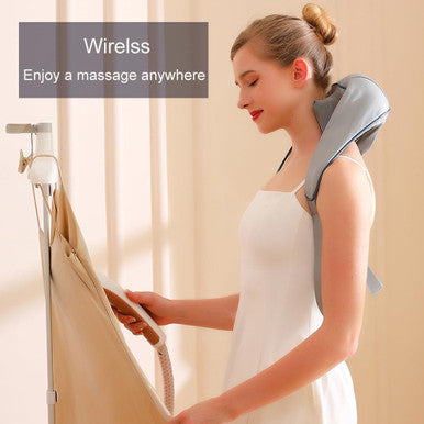 Electric Back Massager With Heat,Neck Trapezius Massager Kneading Rechargeable Cordless Shoulder Belt Portable Massage Machine For Pain Relief Deep Tissue
