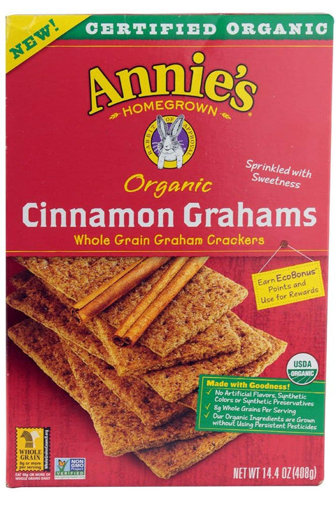 Annie's Organic Friends Bunny Grahams, Chocolate Chip, Chocolate, and Honey Baked Graham Snacks, 11.25 oz