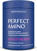 BodyHealth PerfectAmino Powder - BCAA and EAA Powder for Pre and Post Workout - Amino Acid Energy Drink for Men and Women to Support Lean Muscle and Recovery