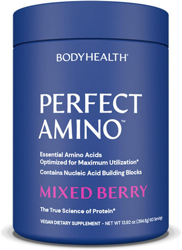 BodyHealth PerfectAmino Powder - BCAA and EAA Powder for Pre and Post Workout - Amino Acid Energy Drink for Men and Women to Support Lean Muscle and Recovery