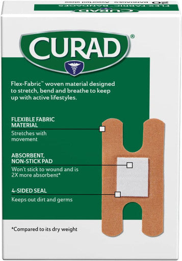 Curad Flex-Fabric Fingertip Knuckle Bandages 20 Count (Pack of 6)