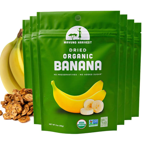Mavuno Harvest Organic Dried Fruit Variety Pack | Dried Mango, Papaya, Pineapple, Banana, Jackfruit, & Tropical Mix | Healthy, Vegan, No Sugar Added, Non GMO Snacks for Kids & Adults | 2 Ounce, 6 Pack