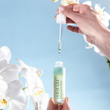 Indie Lee Botanical Boosting Oil - Face Oil with Vitamin E & Orchid Extract - Contains Malic Acid for Gentle Exfoliation - Rosehip + Jojoba Facial Moisturizer for Daily Use (30 ml)
