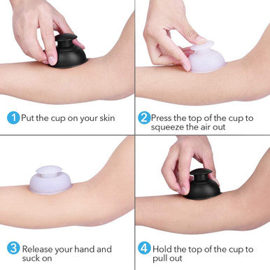 Silicone Cupping Therapy Sets Cups Massage,12Pcs Professional Vacuum Cupping Anti Cellulite Suction Cup For Facial Body Massage,Deep Tissue,Myofascial Release,Pain Relief,Muscle Relaxation-Black+White