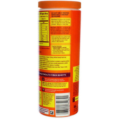 Metamucil Multihealth Fiber Powder, Sugar Free, Orange Smooth 15 Oz