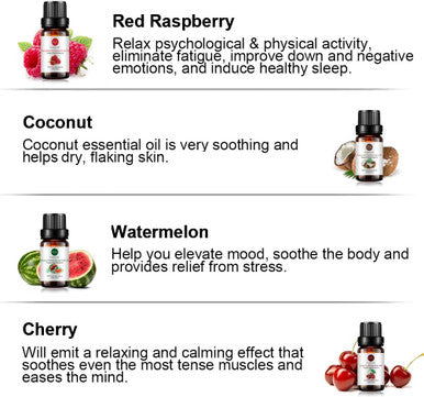 Top 12 Fruit Essential Oil Gift Set 100% Pure Aromatherapy Essential Oil (Grapefruit, Bergamot, Tangerine, Lemon, Strawberry, Red Raspberry, Mango, Coconut, Passion Fruit, Apple, Cherry, Watermelon)