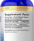 Carlyle Glycine 1000mg | 90 Powder Pills | Quick Release Capsules | Premium Quality | Non-GMO & Gluten Supplement