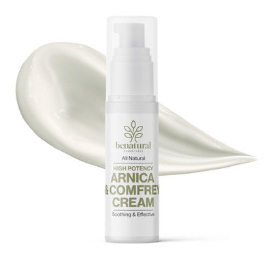 Benatural Essentials All Natural Arnica & Comfrey Cream 50g | For Sprains & Bruises | Botanical Cream for Skin Comfort After Activity | With Jojoba Oil & Vitamin E | pH Balanced | Made in the UK