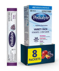 Pedialyte Electrolyte Powder Packets, On-the-Go Hydration Variety Pack | Grape, Fruit Punch, Strawberry, and Orange electrolyte packets for adults and kids from the #1 doctor-recommended brand