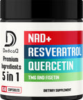 DEDICAD Nad+ Supplement 500Mg - Pure Nad Supplement - Combined To Fisetin, Tmg, Resveratrol And Quercetin - Energy And Dna Repair, Aging Defense, Brain Function - 60 Capsules
