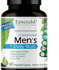 EMERALD LABS Mens 1 Daily Multi AdditiveFree Mens Multivitamin Includes Lycopene Zinc Vitamin D3 and More Supports Bones Prostate and Vision 60 Vegetable Capsules