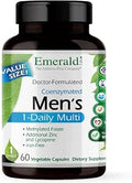 EMERALD LABS Mens 1 Daily Multi AdditiveFree Mens Multivitamin Includes Lycopene Zinc Vitamin D3 and More Supports Bones Prostate and Vision 60 Vegetable Capsules