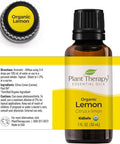 Organic Lemon Essential Oil. 30 ml (1 oz). 100% Pure, Undiluted, Therapeutic Grade.