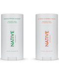 Native Deodorant | Natural Deodorant For Women And Men Aluminum Free With Baking Soda Probiotics Coconut Oil And Shea Butter | Eucalyptus & Mint And Citrus & Herbal Musk - Variety Pack Of 2