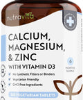 High Strength Calcium Magnesium Zinc And Vitamin D Supplement - 365 Tablets - Calcium (800Mg) Tablets With Vitamin D3 Copper Manganese Boron Selenium Complex For Bone, Skin, Muscle & Teeth - Nutravita