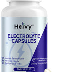 Heivy Electrolyte Capsules High Sodium Salt Tablets (500Mg Sodium &100Mg Potassium) Salt Pills For Pots Running Keto Electrolytes For Hydration Supplement - 100 Count (Size 0) - Made In Usa