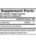 Evlution Nutrition L-Glutamine 1000, 1g Pure L Glutamine , Post Workout, Nitrogen porter, Immune Support, Vegan, Gluten-Free, Veggie Capsules (60 Servings)