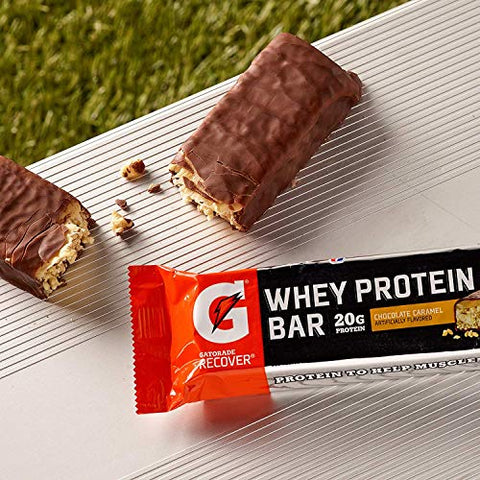 Gatorade Whey Protein Recover Bars Chocolate Caramel 2.8 Ounce Bars (12 Count)