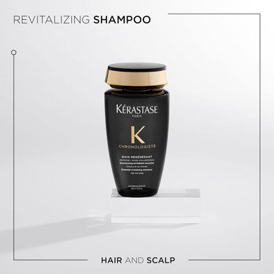 Kerastase Chronologiste Regenerant Shampoo | Revitalizes Hair & Scalp | With Hyaluronic Acid & Vitamin E | For Dull Dry Brittle & Sensitized Hair Types | 8.5 Fl Oz